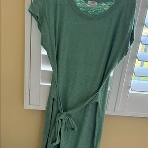 J. Crew Mint Green Tie-Waist Tee Dress